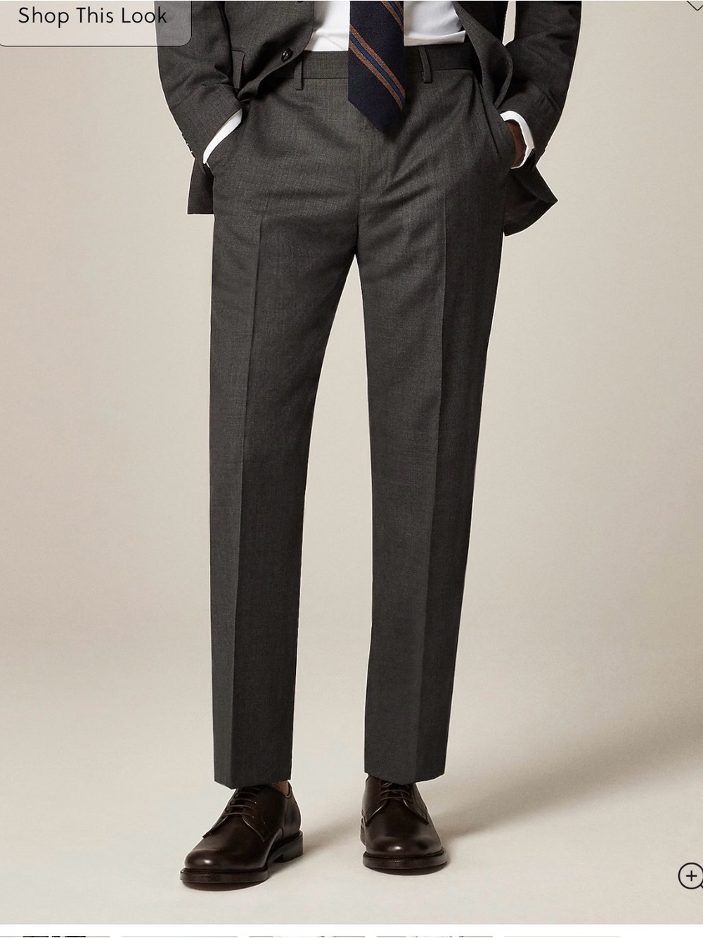 Men's J crew Charcoal grey 100%Italian wool dress pants.size 33w 30L.business